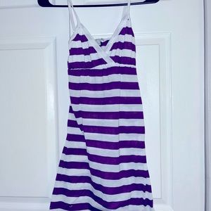 Small purple and white cotton sun dress